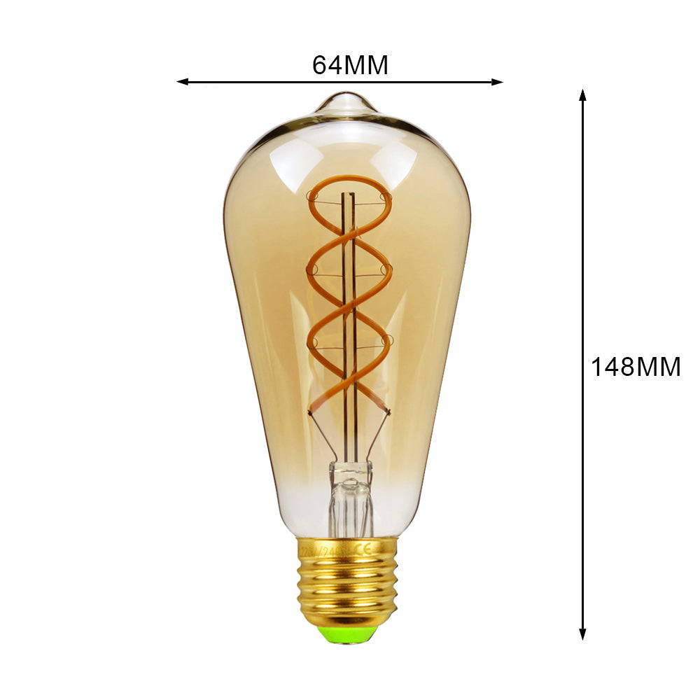 Led Bulbs Vintage Light Bulb G125 Stone Big Globe Bulb 4W Dimmable 220V 110V Led Filament Decorative Edison Bulb