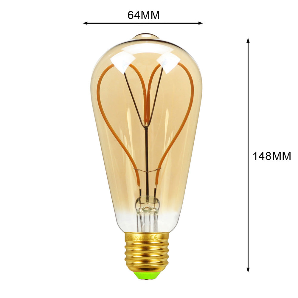 Led Bulbs Vintage Light Bulb G125 Stone Big Globe Bulb 4W Dimmable 220V 110V Led Filament Decorative Edison Bulb
