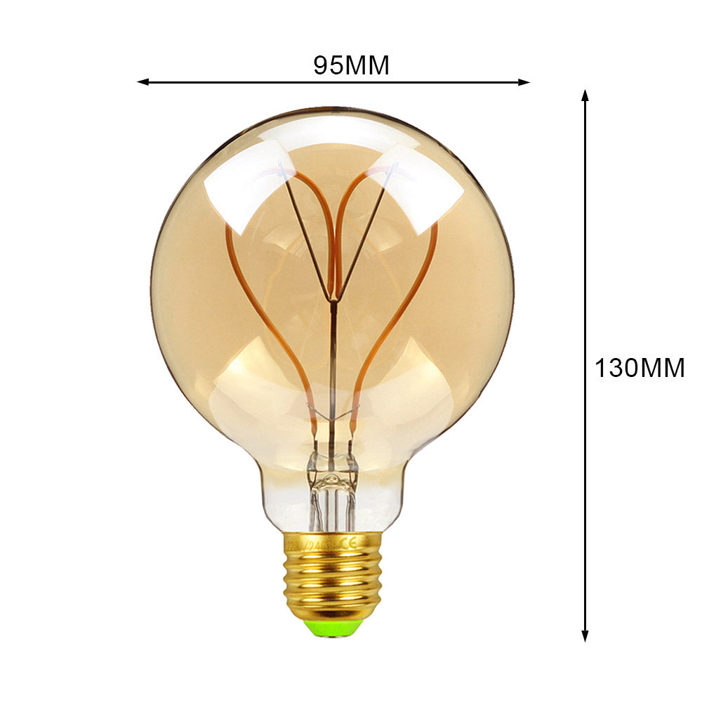 Led Bulbs Vintage Light Bulb G125 Stone Big Globe Bulb 4W Dimmable 220V 110V Led Filament Decorative Edison Bulb