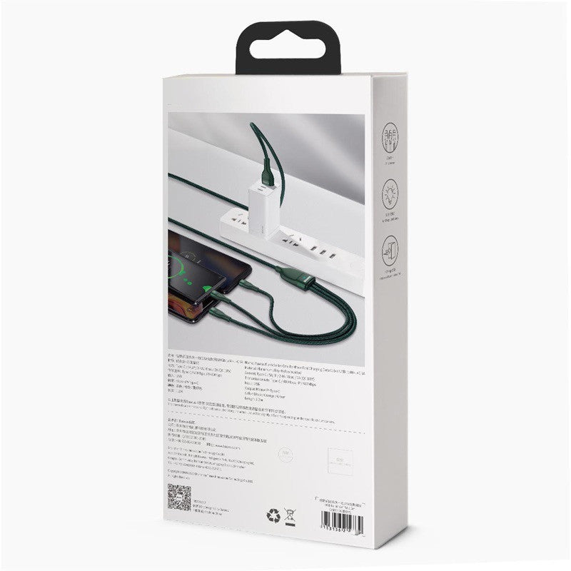 Fast Charging Data Cable USB Three-port Mobile Phone Charging Cable