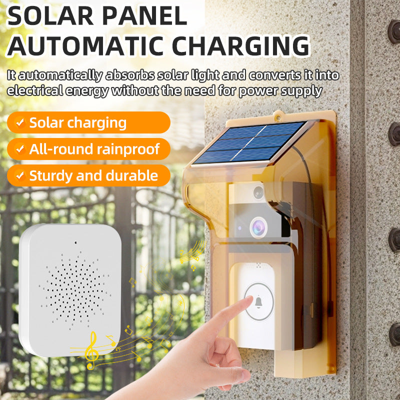 HD Wireless Video Doorbell With Solar Rain Cover