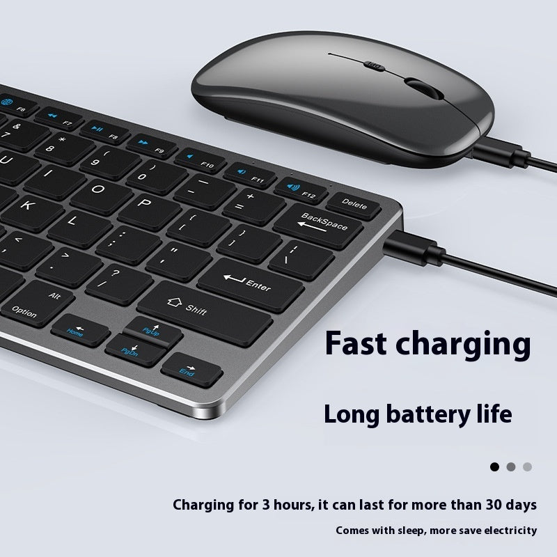 Wireless Keyboard Mouse Ultra-thin Suit Rechargeable Mute Bluetooth