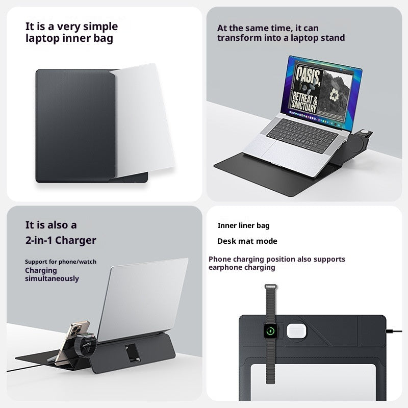 Applicable To Three-in-one Wireless Charger Multi-functional Laptop Sleeve