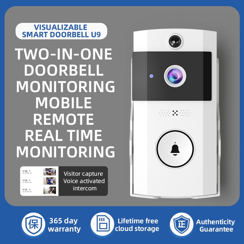 HD Wireless Video Doorbell With Solar Rain Cover